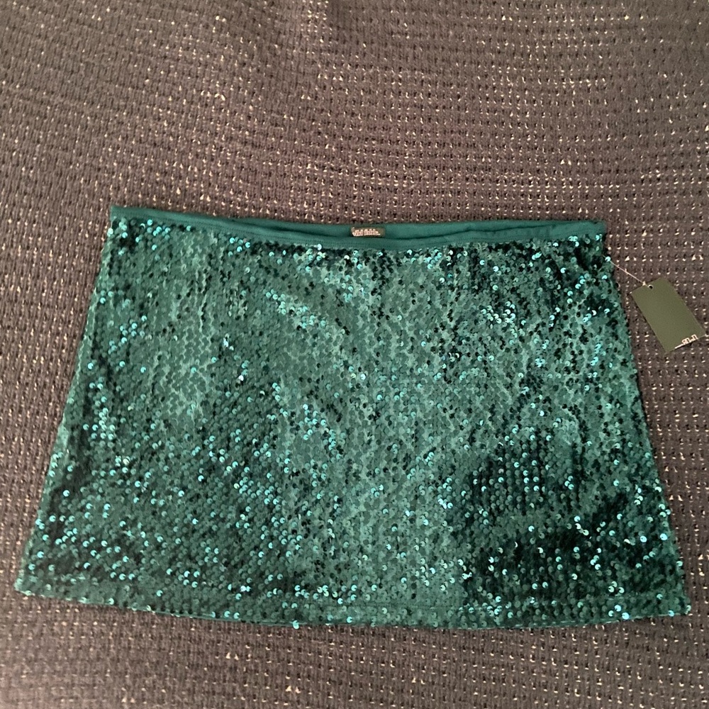Wild Fable Sparkling Teal Mini Skirt